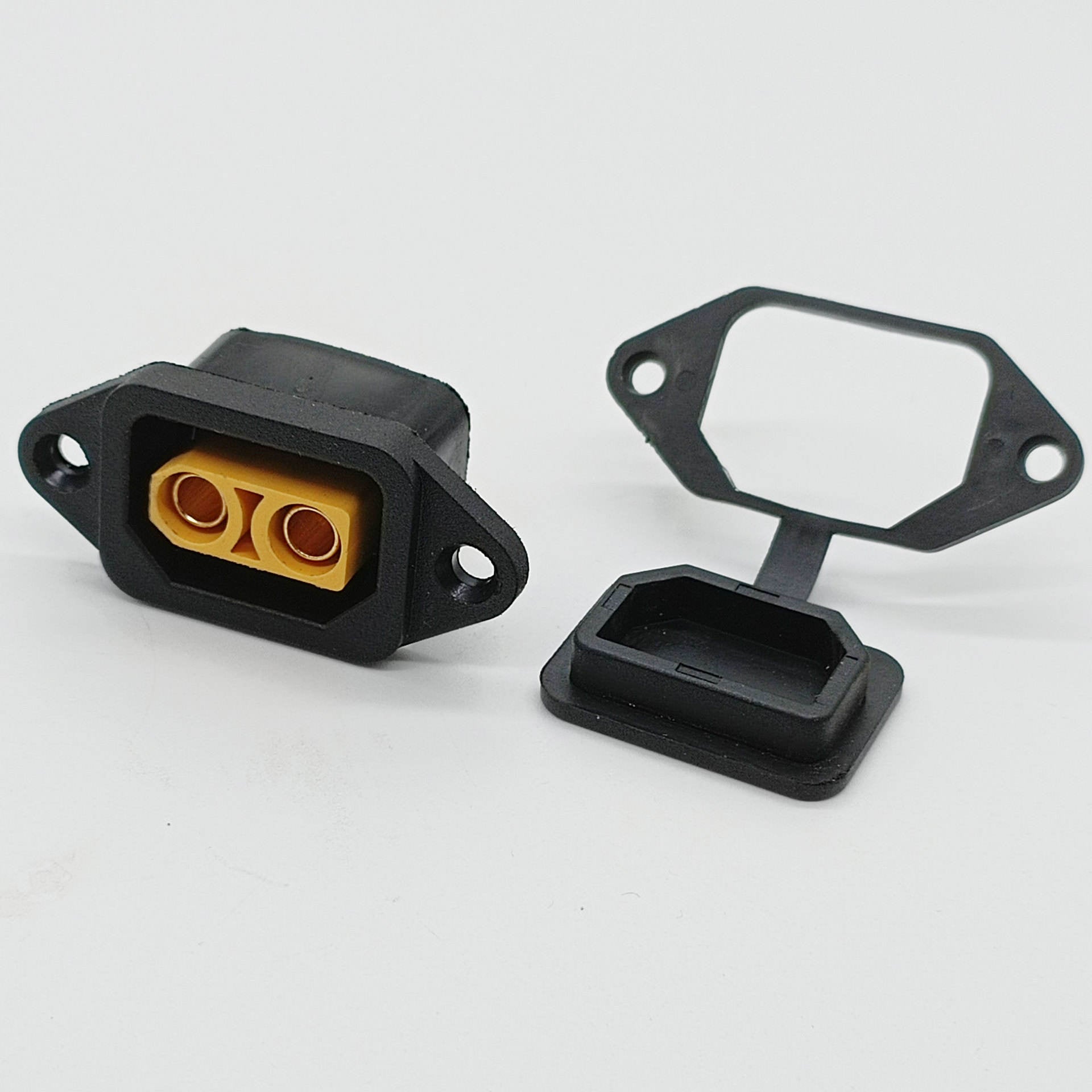 Wholesale Amass XT90 Bulkhead Mount Wallmount Black Battery Plug XT90H Mountable Connector Wiring Harness