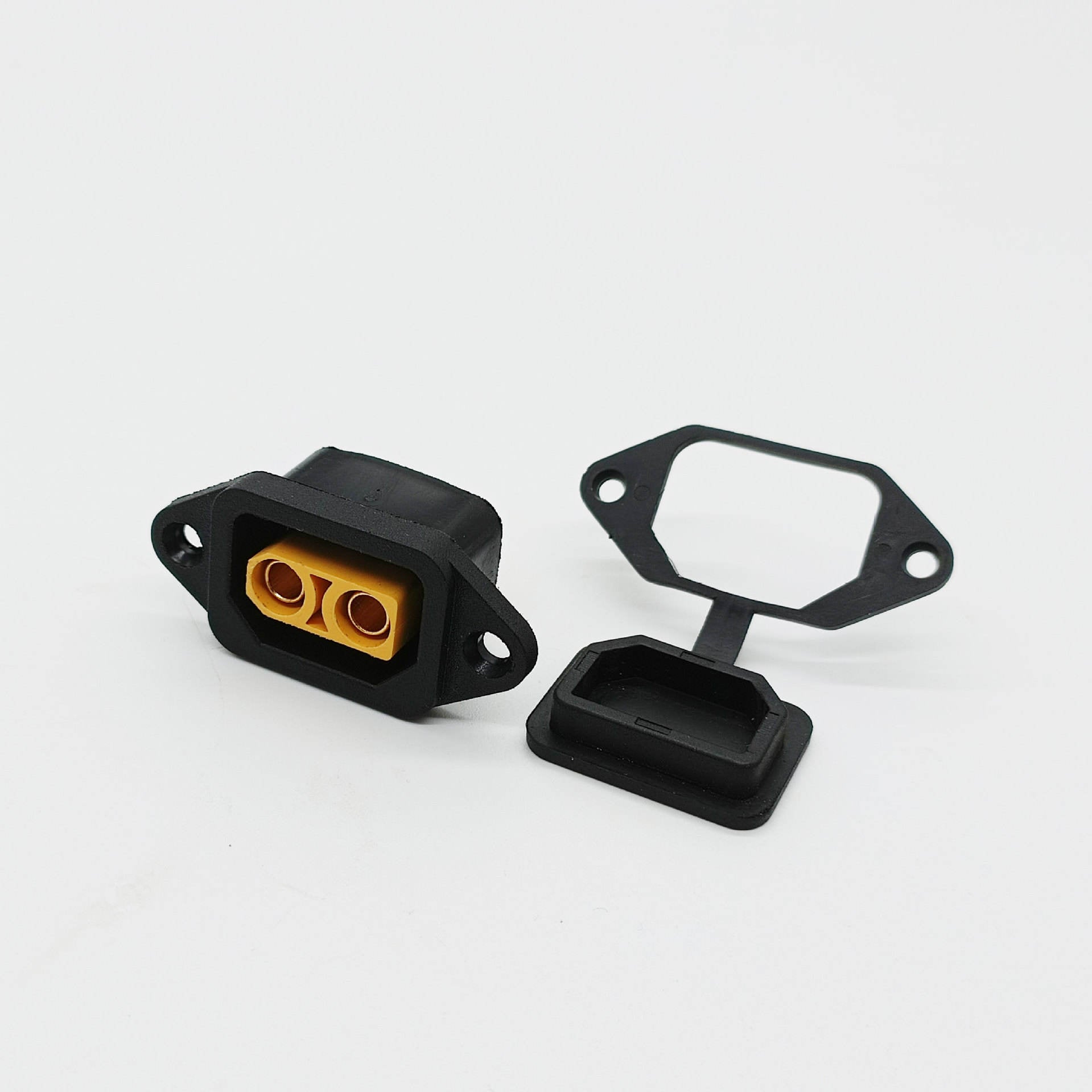 Wholesale Amass XT90 Bulkhead Mount Wallmount Black Battery Plug XT90H Mountable Connector Wiring Harness