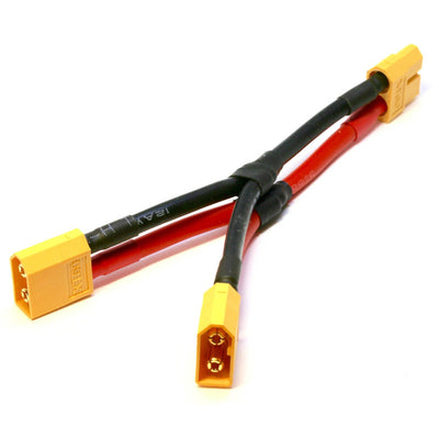 Разъем XT90 10AWG с защитной оболочкой и жгутом проводов для подключения аккумулятора.